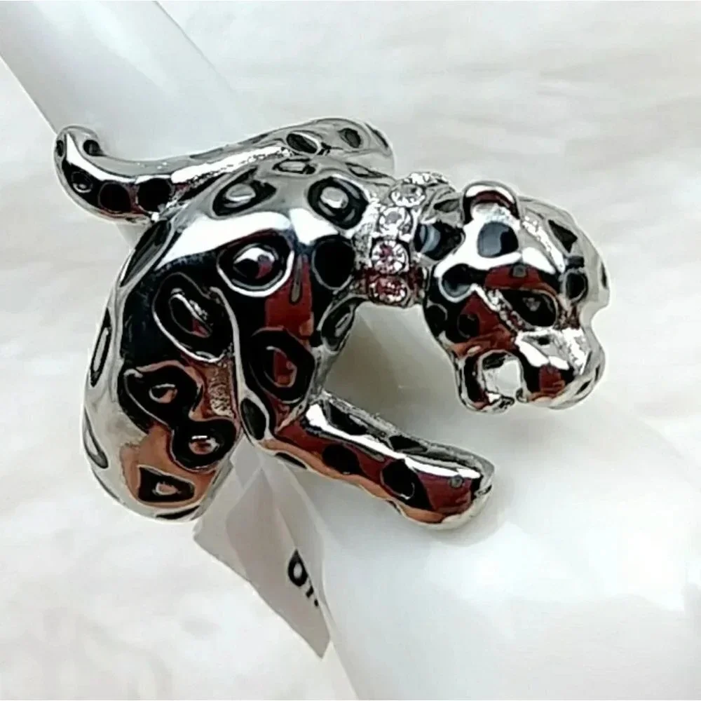 Stainless Steel Jaguar Panther Statement Ring
